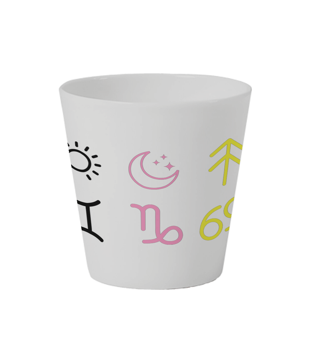 Personalised Ceramic Plant Pot – Custom Zodiac or City Design for Indoor Plants & Gifts