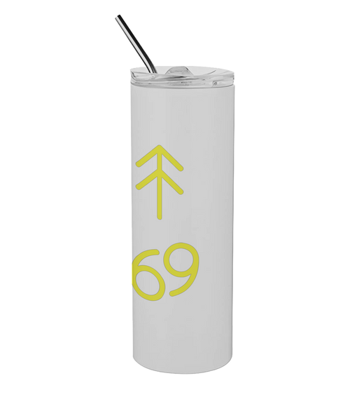 600ml White Stainless Steel Tumbler with Straw The Big Three Collection
