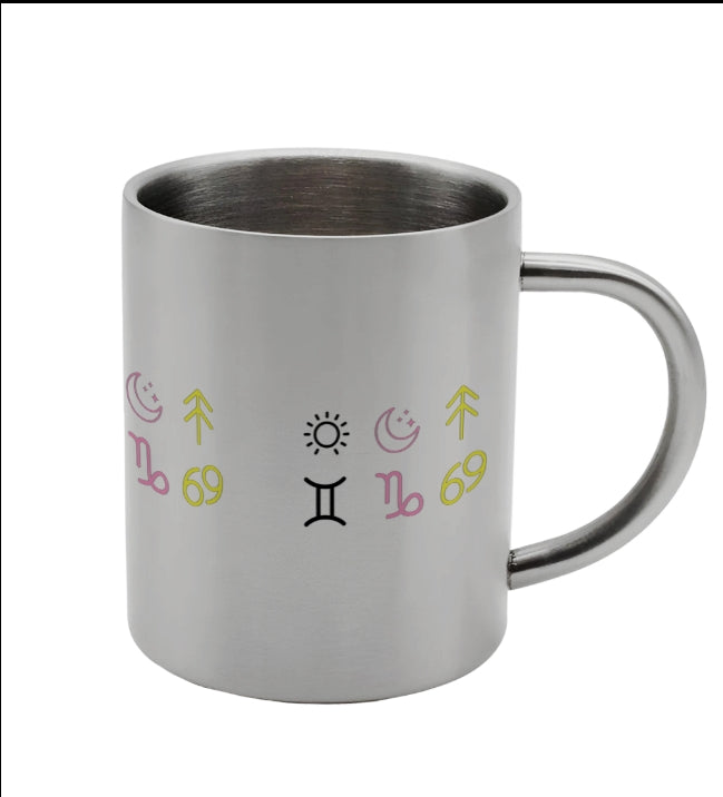 Stainless Steel Zodiac Mug – 300ml Silver